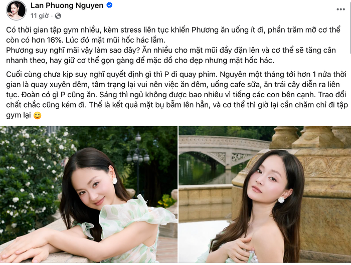 Lan Phương chia sẻ. Ảnh: Chụp màn hình FBNV