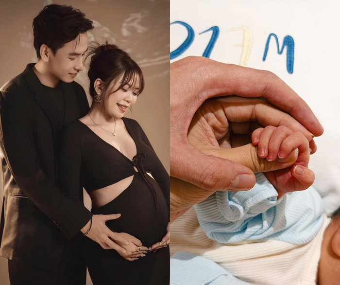 Huỳnh Quý hạnh phúc báo tin con trai đầu lòng ra đời.