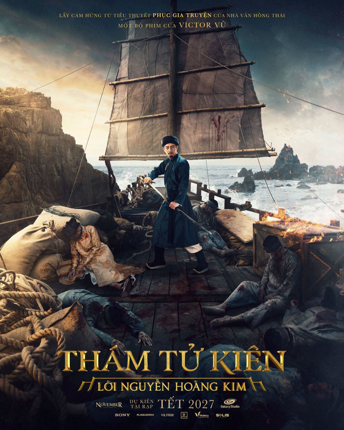 Poster mới nhất của phim Thám Tử Kiên: Lời Nguyền Hoàng Kim. Ảnh: FBNV