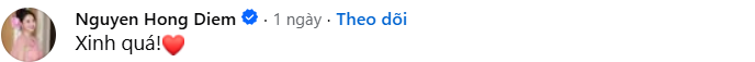 Lời khen dù ngắn gọn nhưng vẫn giúp người đọc cảm nhận được sự thân thiết của Hồng Diễm với Phương Oanh. Ảnh chụp màn hình FBNV&nbsp;