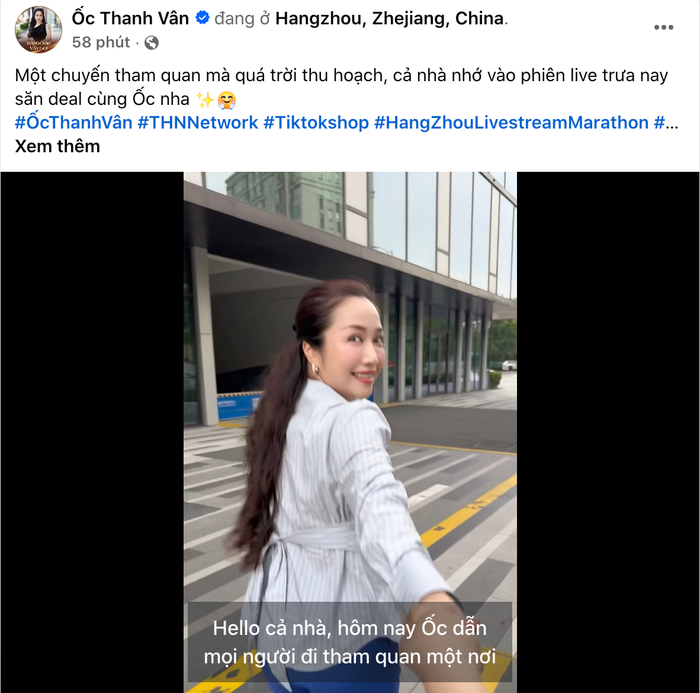 Ốc Thanh Vân chia sẻ. Ảnh: Chụp màn hình FBNV