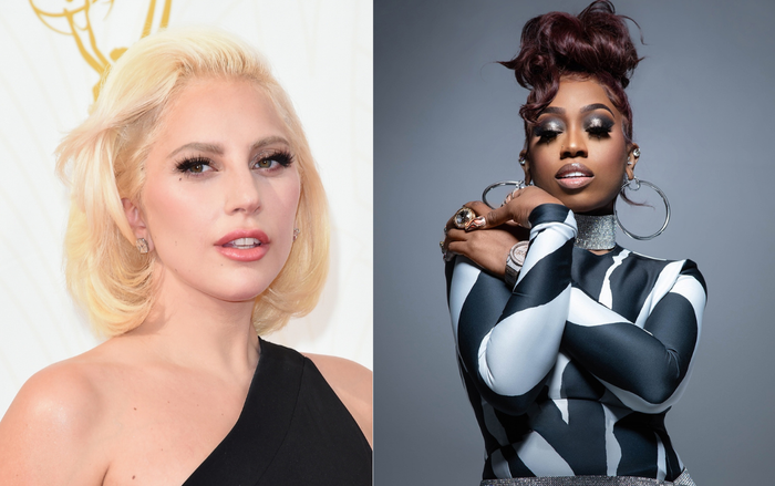 Ca sỹ Lady Gaga (trái) và ca sỹ Miss Elliott (phải).
