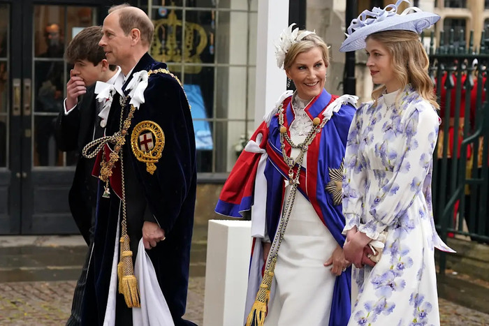 Hoàng tử Edward và vợ Sophie cùng các con, Công nương Louise và James (Ảnh: Andrew Milligan - WPA Pool/Getty Images).