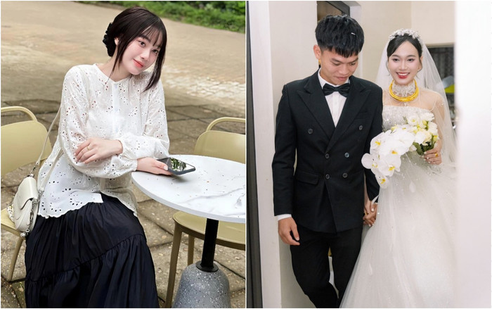 Cô giáo Nguyễn Linh - bà xã của cầu thủ Hồ Văn Cường.