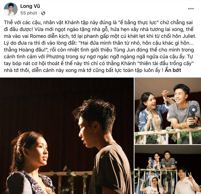 Long Vũ chia sẻ hài hước về nhân vật Khánh trong Mùa Hè Năm Ấy.