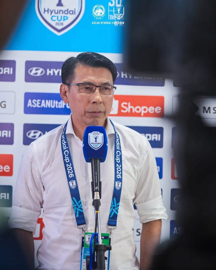 Sau khi Malaysia dừng bước trước Việt Nam, HLV Tan Cheng Hoe vẫn giữ quan điểm trung lập khi nhận định về trận chung kết AFF Cup 2026. Ảnh: Malaysia NT