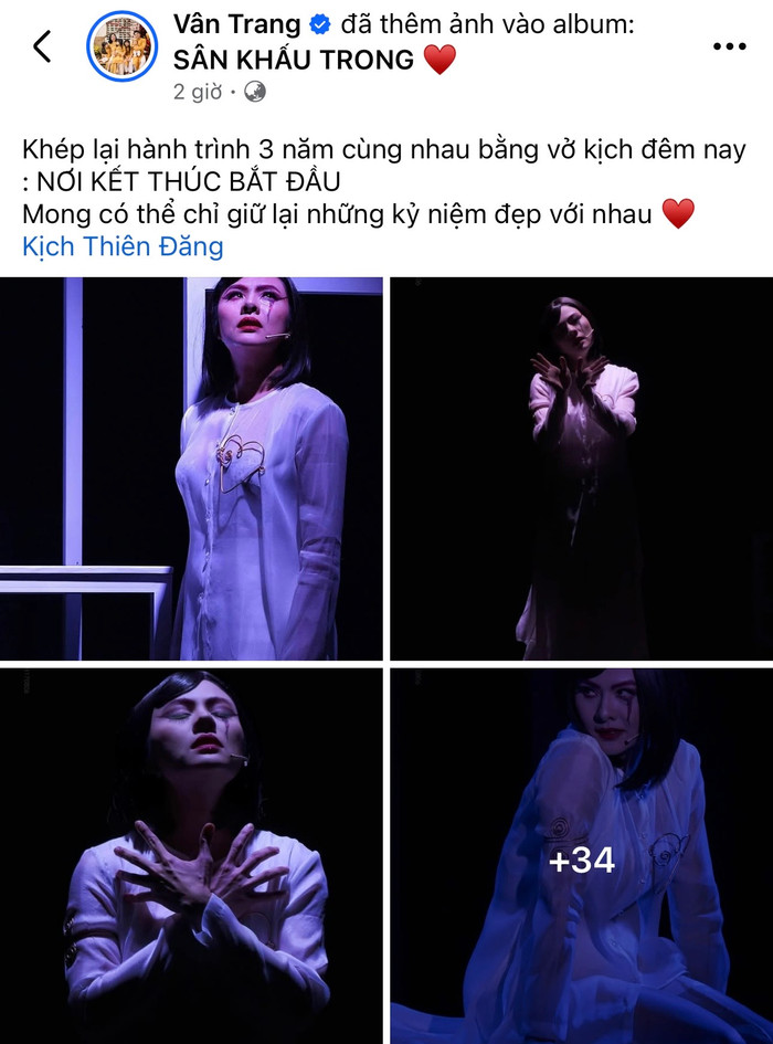 Bài đăng của Vân Trang trên trang cá nhân. Ảnh: FBNV