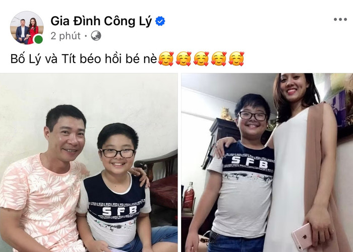 Hình Ảnh Công Lý - Ngọc Hà cùng Gia Bảo hồi nhỏ. Ảnh: Chụp màn hình FBNV