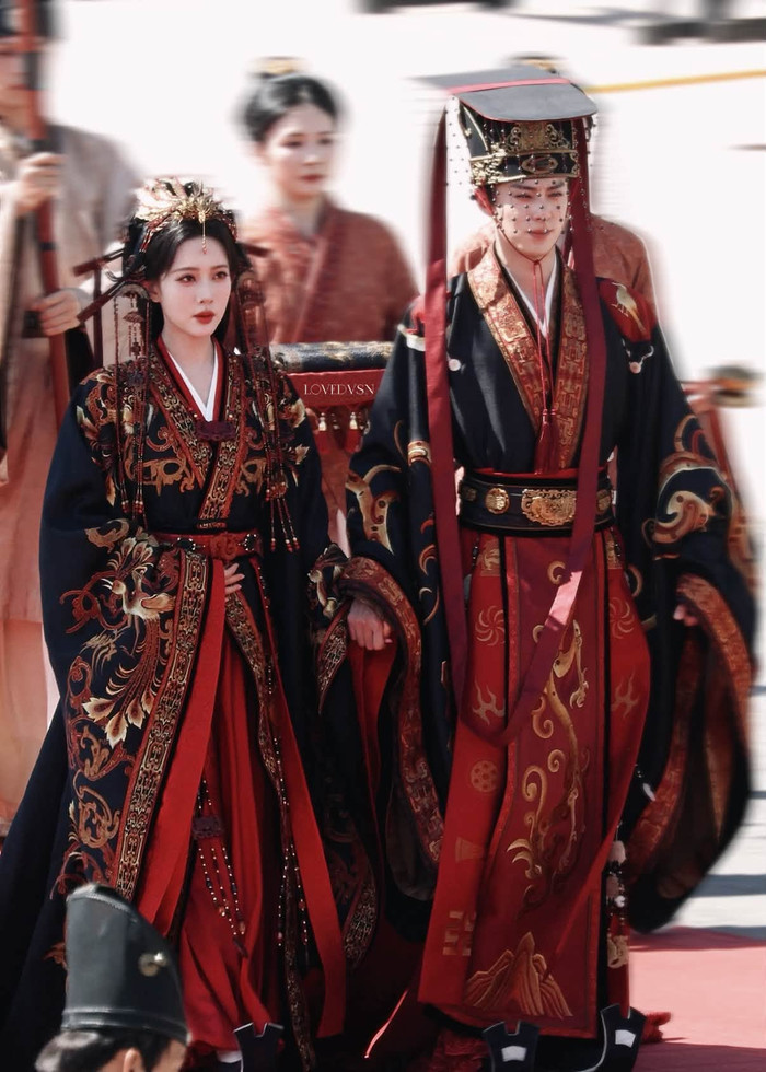 Cặp đôi Tạ Cảnh Hành - Thẩm Diệu gây chú ý dịp Thất Tịch. Ảnh: Weibo.