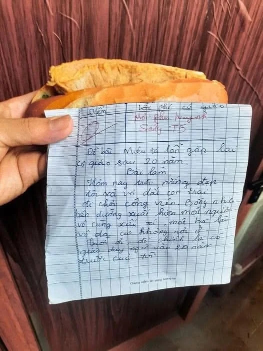 Bài văn gặp lại cô giáo đạt 0 điểm.