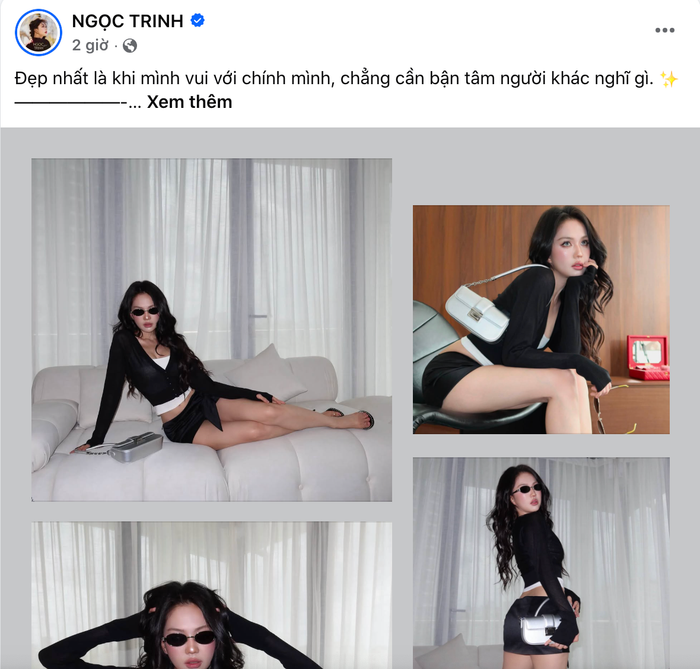 Ngọc Trinh chia sẻ gây chú ý. Ảnh: Chụp màn hình FBNV