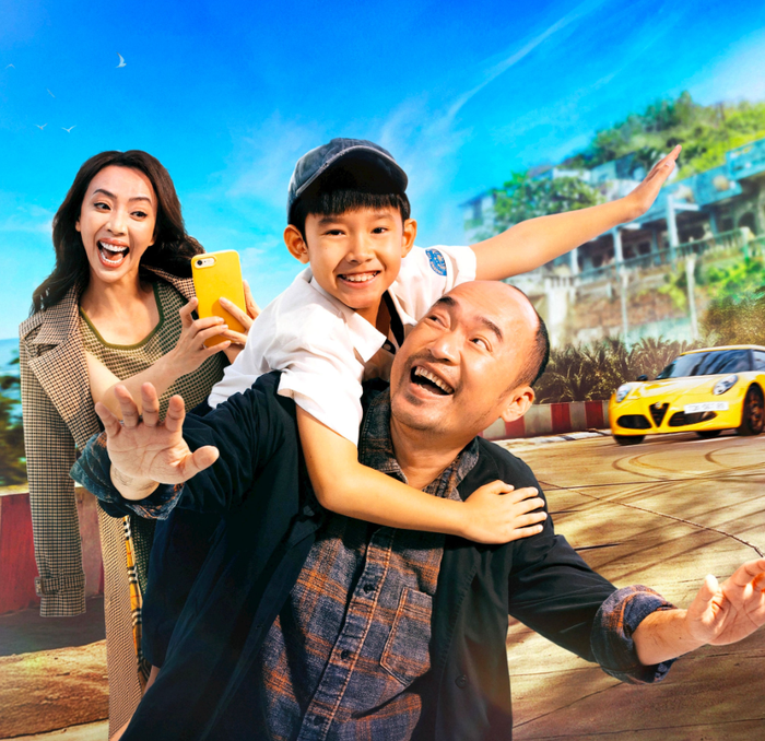 Thu Trang và Tiến Luật lần đầu hóa thân thành vợ chồng trên màn ảnh rộng trong Quý Tử Vượt Giàu. Ảnh: NSX.