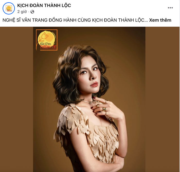 Nghệ sĩ Vân Trang đồng hành cùng Kịch đoàn Thành Lộc. Ảnh: Kịch đoàn Thành Lộc