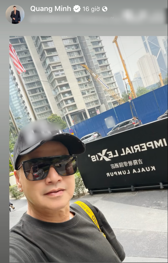 &nbsp;Nghệ sĩ Quang Minh cập nhật hình ảnh ở Malaysia. Ảnh: Chụp màn hình FBNV