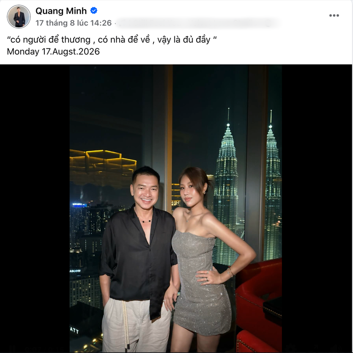 Nghệ sĩ Quang Minh gửi gắm một quan điểm sống. Ảnh: Chụp màn hình FBNV