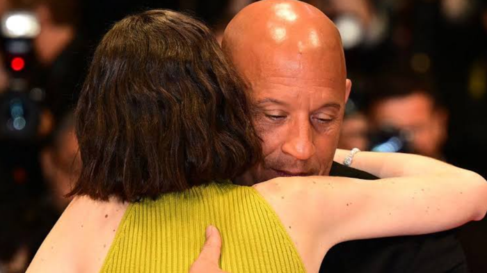 Vin Diesel xúc động khi hội ngộ với Meadow, con gái của Paul Walker, tại Cannes. Ảnh: Mega.