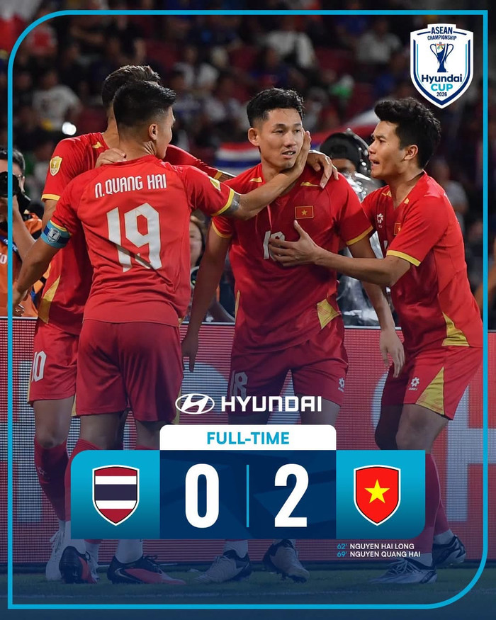 Việt Nam thắng Thái Lan 2-0 ở chung kết lượt đi. Ảnh: ASEAN United FC