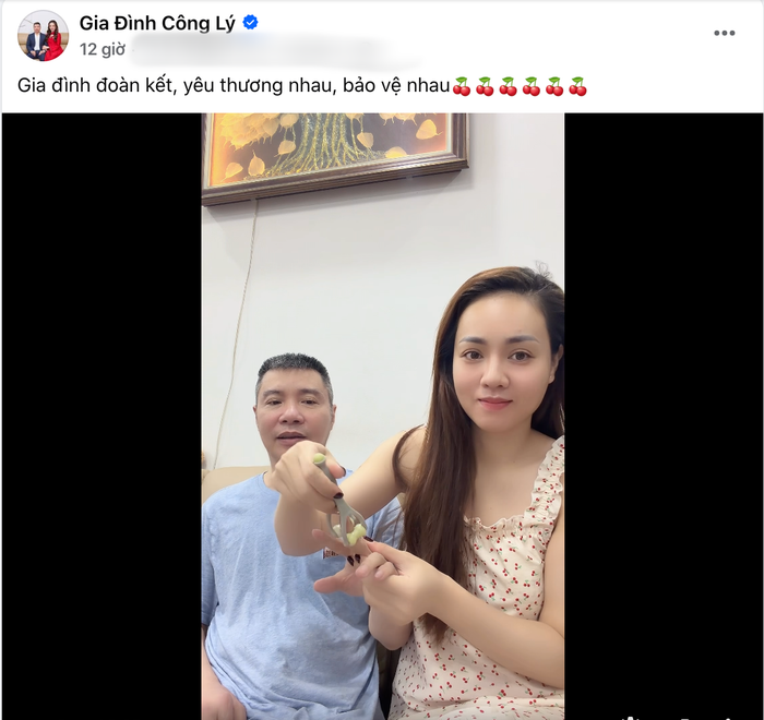Gia đình Công Lý hiện tại. Ảnh: Chụp màn hình FBNV