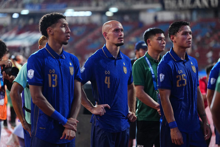 Dù tuyển Việt Nam giành chiến thắng 2-0 trước Thái Lan ở trận chung kết lượt đi AFF Cup 2026, truyền thông Thái Lan cho rằng khoảng cách giữa hai đội không lớn như tỷ số phản ánh trên sân Rajamangala. Ảnh: FAT