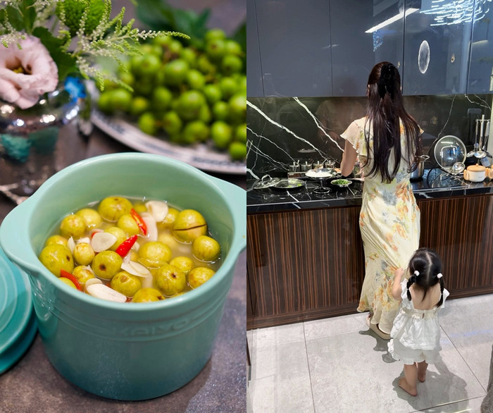 Phương Oanh khoe thành quả sau khi vào bếp nấu ăn. Hạnh phúc của nữ diễn viên là nấu ăn và chăm sóc 2 con nhỏ.