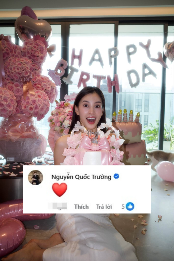 Quốc Trường công khai bày tỏ khi Tiểu Vy đón sinh nhật.