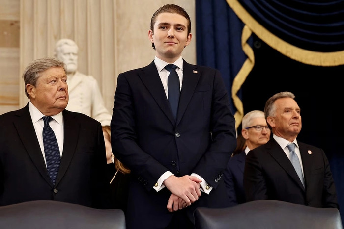 Barron Trump trong lễ nhậm chức của Tổng thống Trump. Ảnh: Reuters