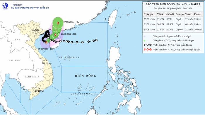 Ảnh: Trung tâm dự báo Khí tượng Thủy văn Quốc gia