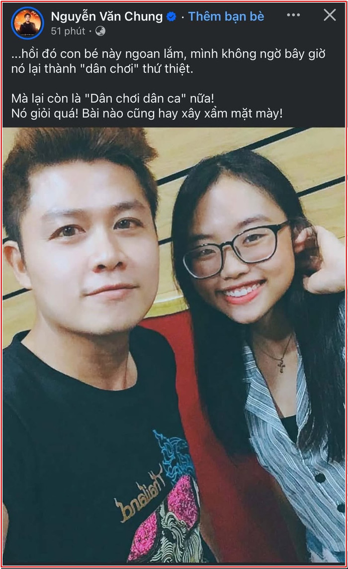Nguyễn Văn Chung có chia sẻ thú vị về Phương Mỹ Chi.