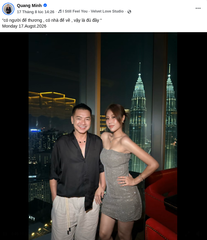 Chia sẻ của Quang Minh trên trang cá nhân. Ảnh: FBNV