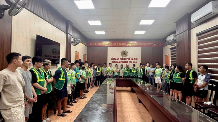 Các đối tượng liên quan. Ảnh: Công an TP Hà Nội