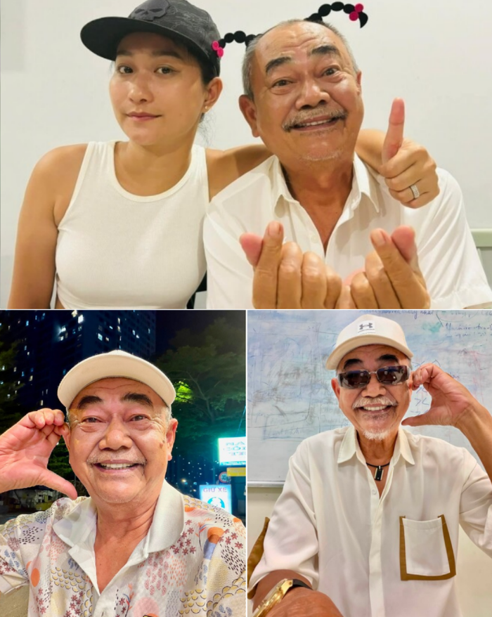 NSND Việt Anh vui vẻ 'nhí nhảnh' hơn từ khi quen vợ trẻ. Ảnh: FBNV
