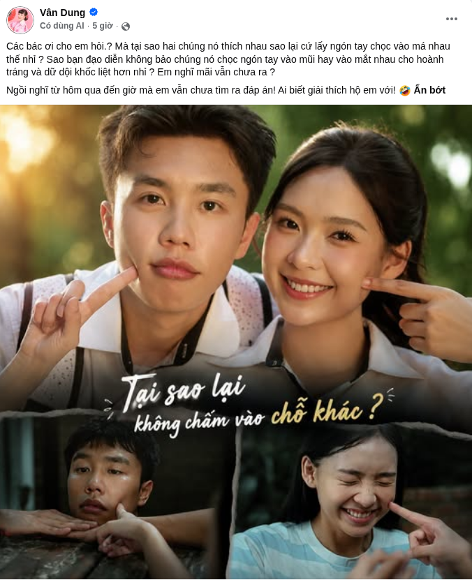 Bài đăng của nghệ sĩ Vân Dung. Ảnh: FBNV