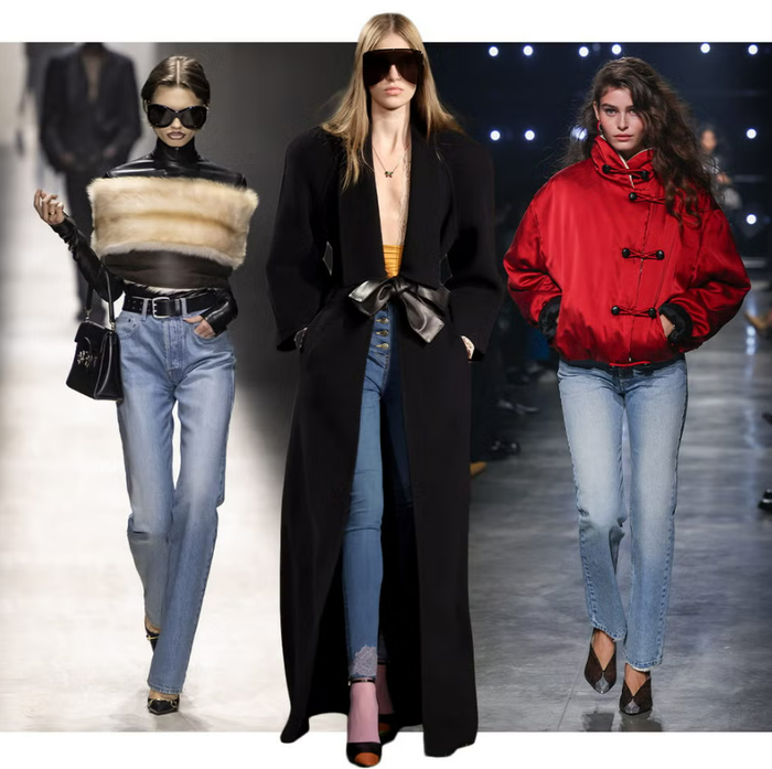 Jeans dáng slim và skinny đang từng bước trở lại tủ đồ mùa thu.&nbsp;Ảnh: Harper's Bazaar