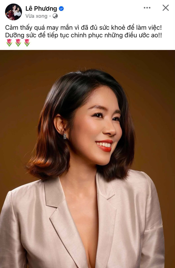 Lê Phương đăng tải hình ảnh mới trên trang cá nhân kèm dòng trạng thái gây chú ý.&nbsp;