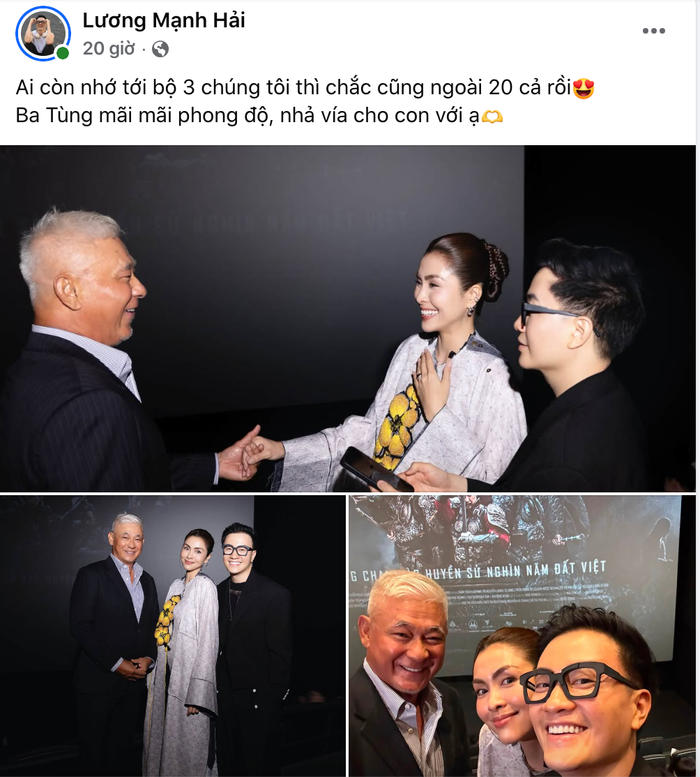 Lương Mạnh Hải chia sẻ hình ảnh cuộc hội ngộ dàn sao 'Bỗng Dưng Muốn Khóc'. Ảnh: Chụp màn hình FBNV