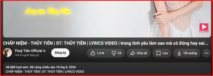 Thủy Tiên nhận kết quả không hề khả quan cho ca khúc mới.