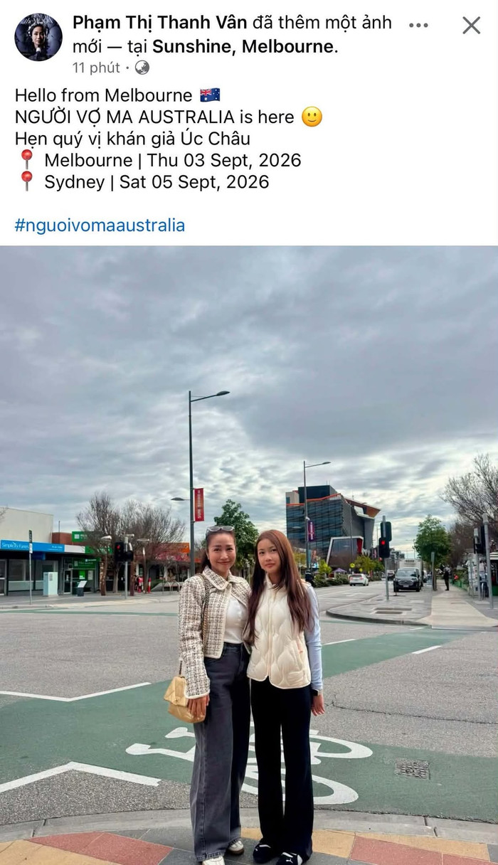 Ốc Thanh Vân đăng tải trên trang cá nhân hình ảnh chụp cùng con gái tại Australia.