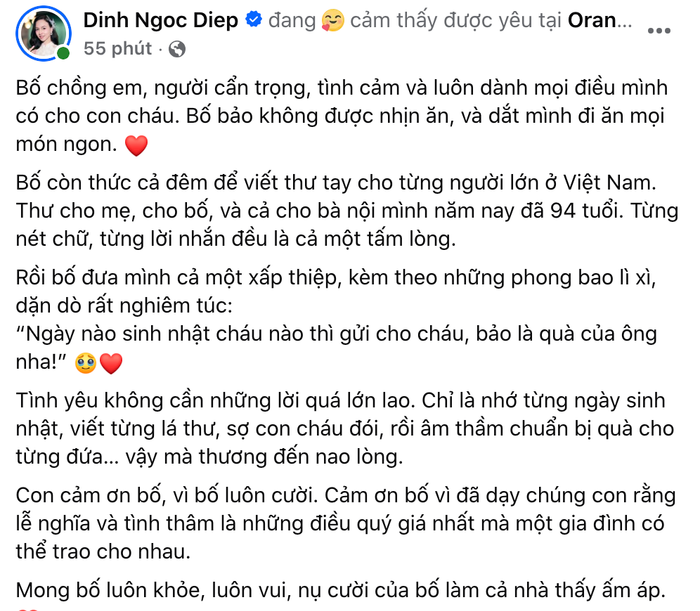 Đinh Ngọc Diệp nói rõ mối quan hệ với bố mẹ chồng Ảnh 1