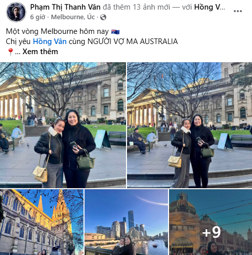 Ốc Thanh Vân hào hứng trở lại Melbourne cùng NSND Hồng Vân. Ảnh: Chụp màn hình.