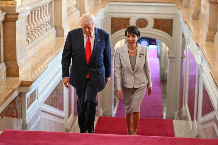 Ông Donald Trump và bà Sanae Takaichi tại Tokyo vào ngày 28 tháng 10.Nhiếp ảnh gia: Andrew Caballero-Reynolds/AFP/Getty Images