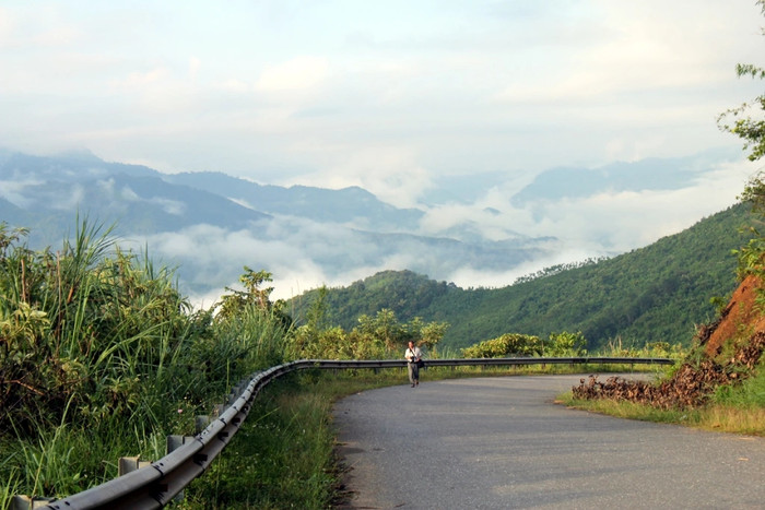 Đồng cỏ ven lòng hồ Bản Vẽ (Tương Dương). Ảnh: báo Dân Trí