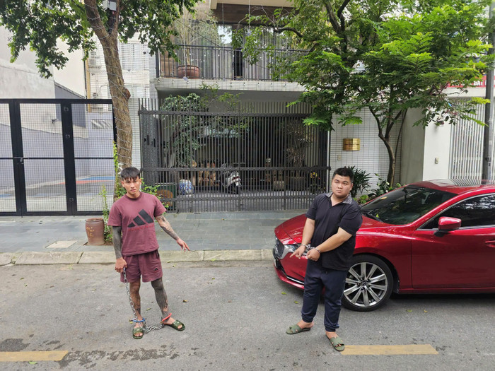 Đối tượng Nguyễn Thanh Tuyên (bên trái) và đối tượng Nguyễn Đức Châu (bên phải). Ảnh: Công an TP Hà Nội