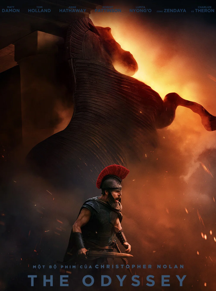 Tác phẩm sử thi The Odyssey của đạo diễn Christopher Nolan đạt 85,2 tỷ đồng và đang áp sát mốc trăm tỷ tại rạp Việt. Ảnh: NSX