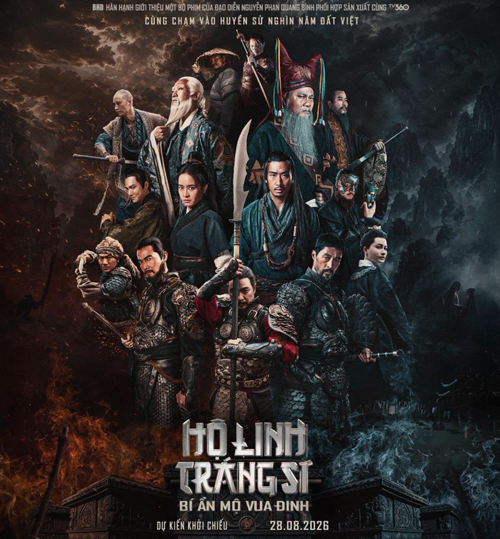 Poster chính thức của Hộ Linh Tráng Sĩ: Bí ẩn mộ Vua Đinh vừa được nhà sản xuất công bố. Ảnh: NSX