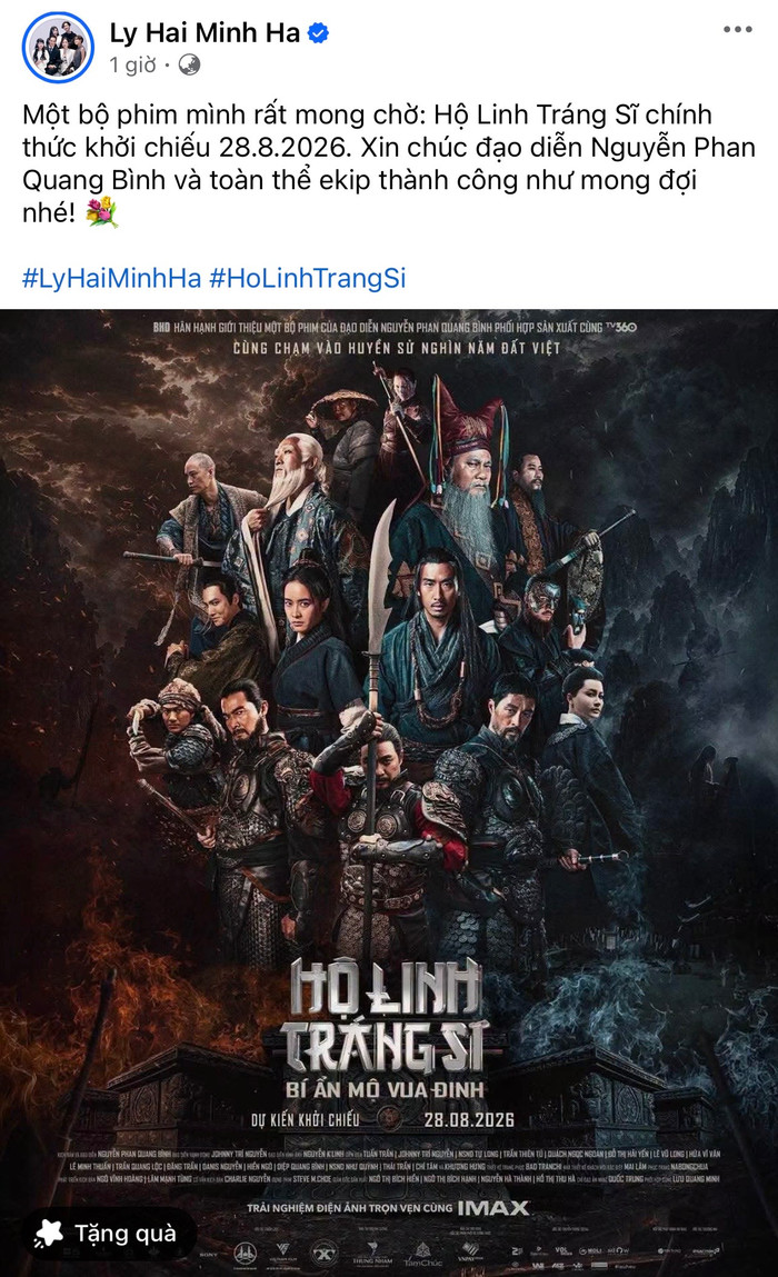 Lý Hải công khai ủng hộ dự án Hộ Linh Tráng Sĩ.