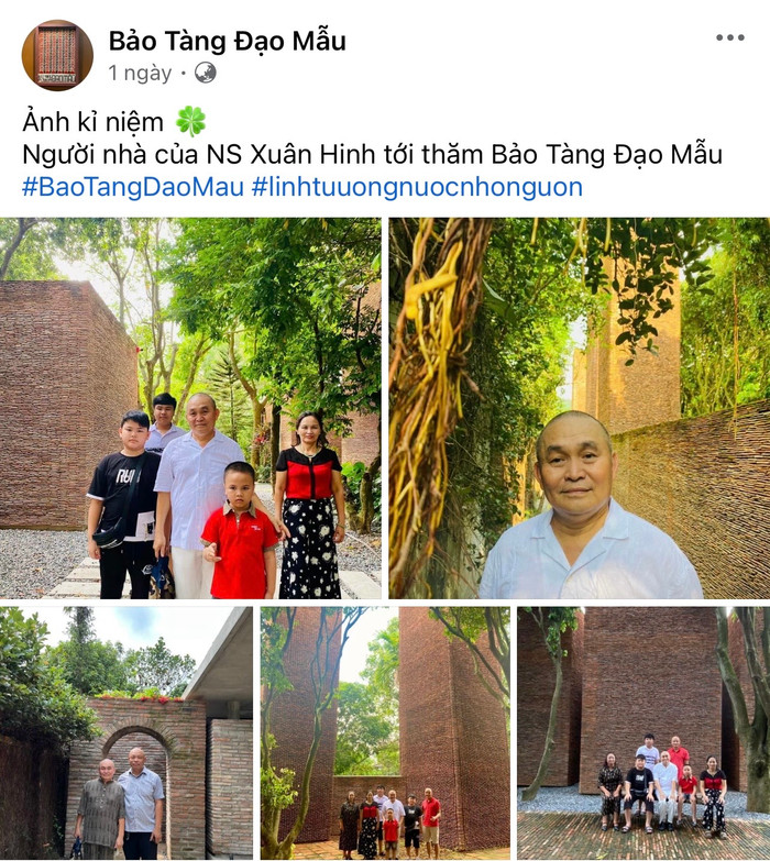 Xuân Hinh và gia đình tại Bảo Tàng Đạo Mẫu. Ảnh: Chụp màn hình fanpage Bảo Tàng Đạo Mẫu