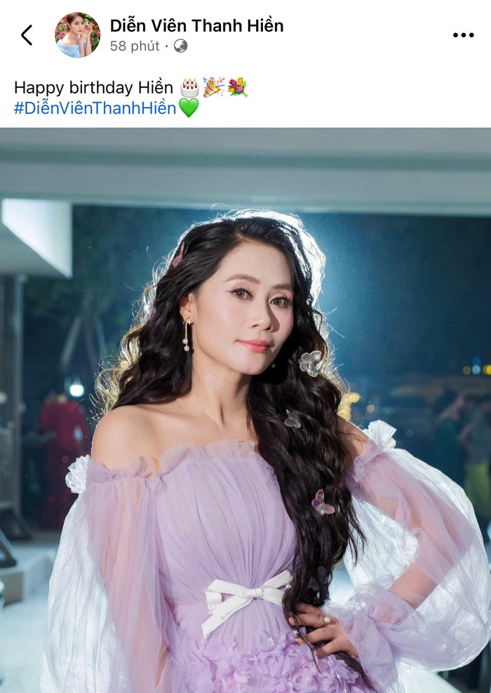 Bài đăng chúc mừng sinh nhật của Thanh Hiền gây chú ý với nhan sắc ngọt ngào, trong trẻo. Ảnh: FBNV