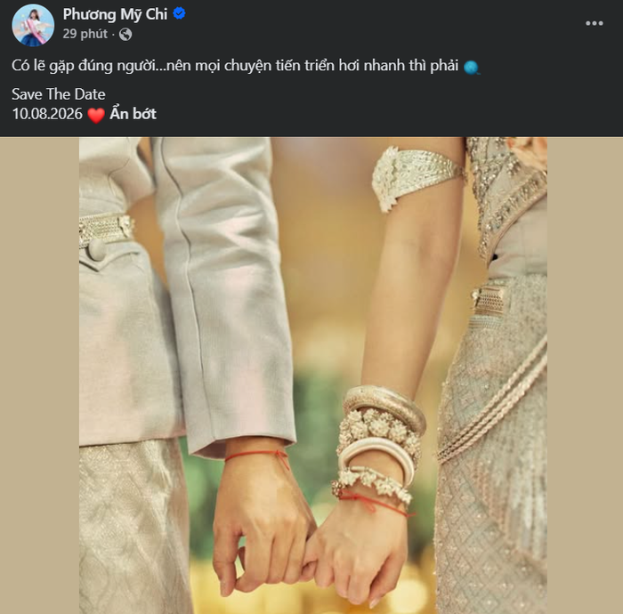 Phương Mỹ Chi công khai nhân vật giấu mặt: 'Đã gặp đúng người'.