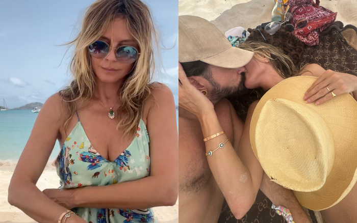 Heidi Klum thoải mái bày tỏ tình cảm đến ông xã. Ảnh: IGNV