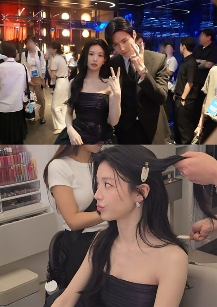 Go Yoon Jung cũng chia sẻ bức ảnh chụp cùng bạn diễn Kim Seon Ho.